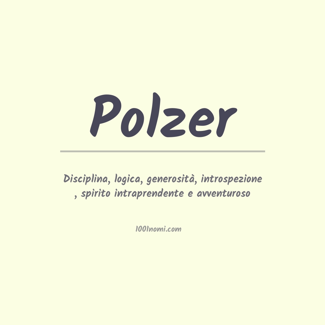 Significato del nome Polzer