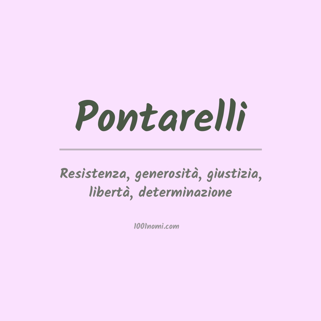 Significato del nome Pontarelli