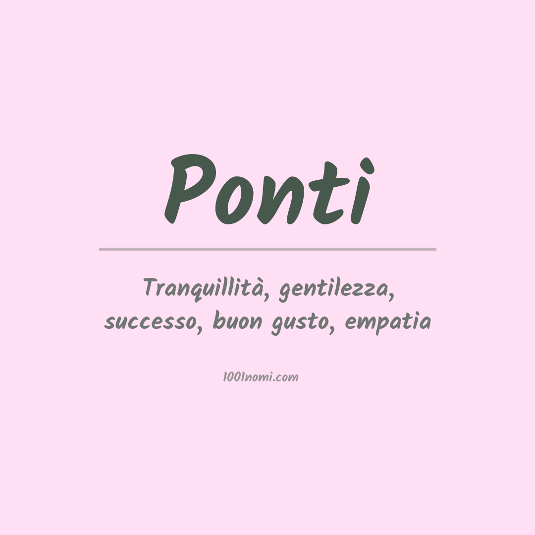 Significato del nome Ponti