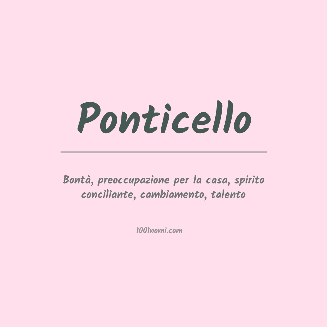 Significato del nome Ponticello