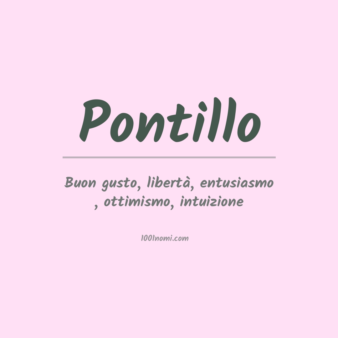 Significato del nome Pontillo