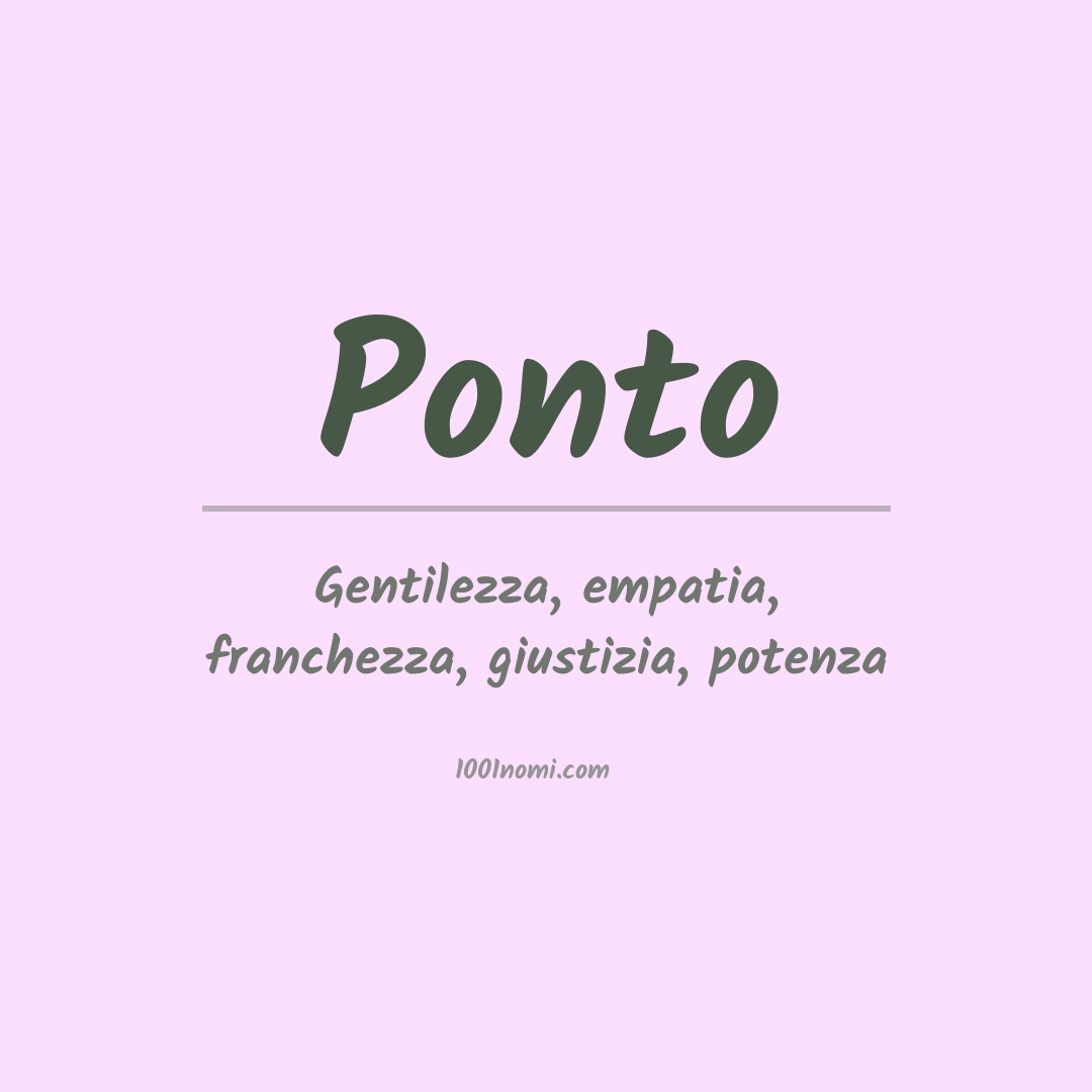 Significato del nome Ponto