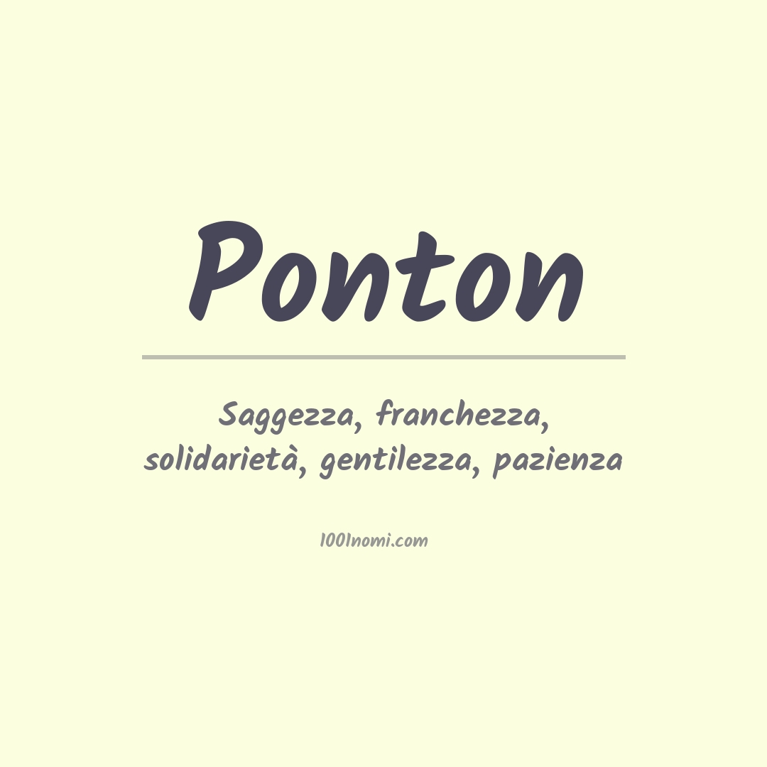 Significato del nome Ponton