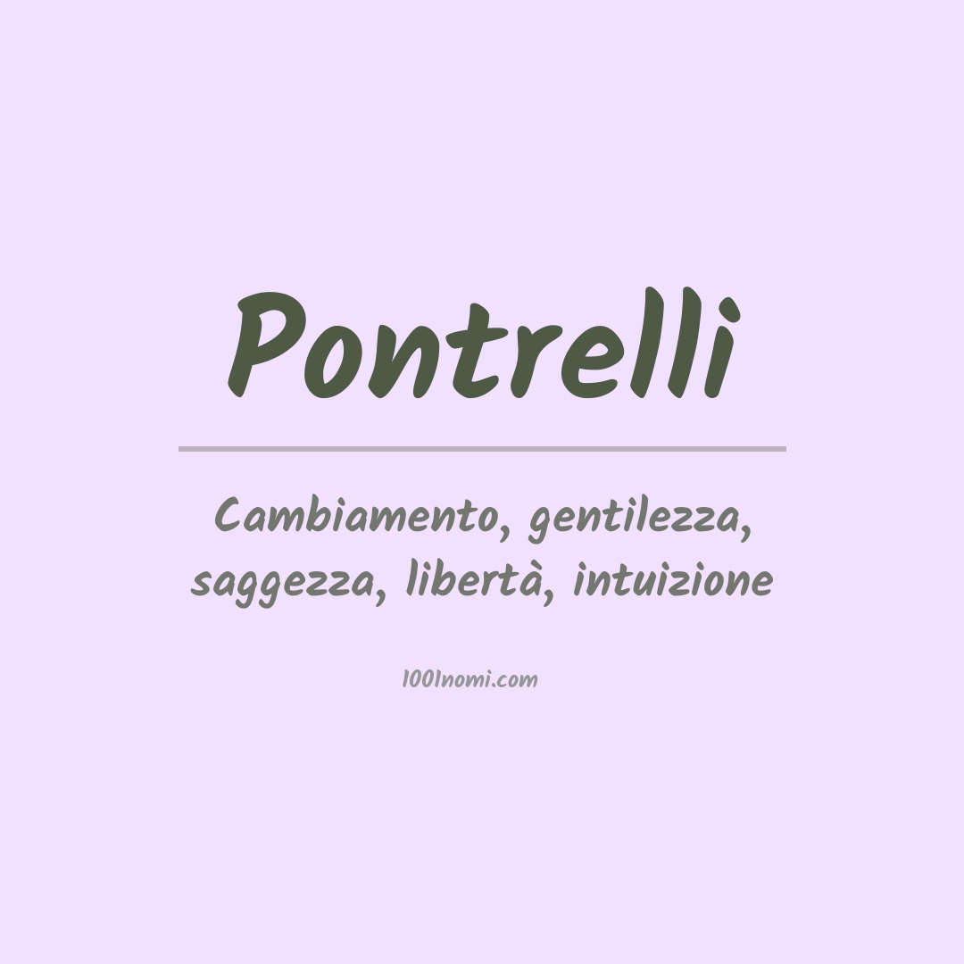 Significato del nome Pontrelli