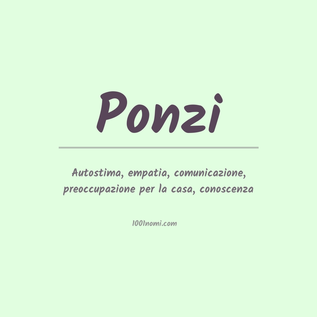 Significato del nome Ponzi