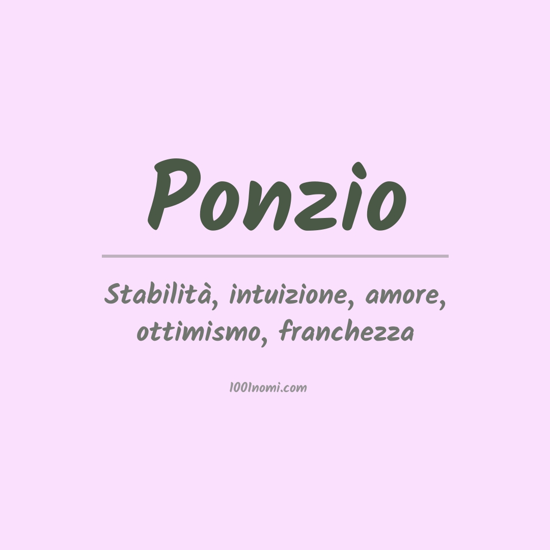 Significato del nome Ponzio