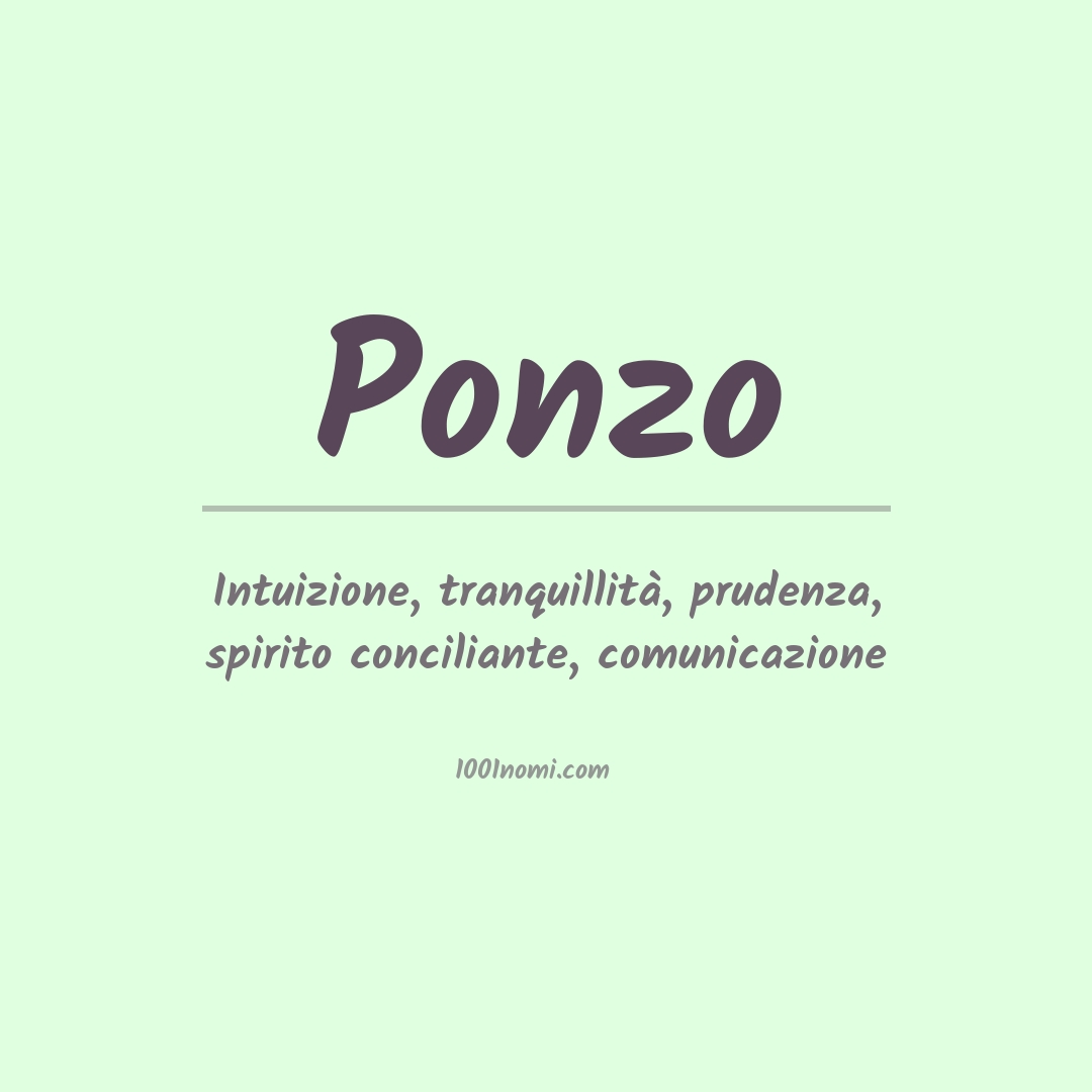 Significato del nome Ponzo