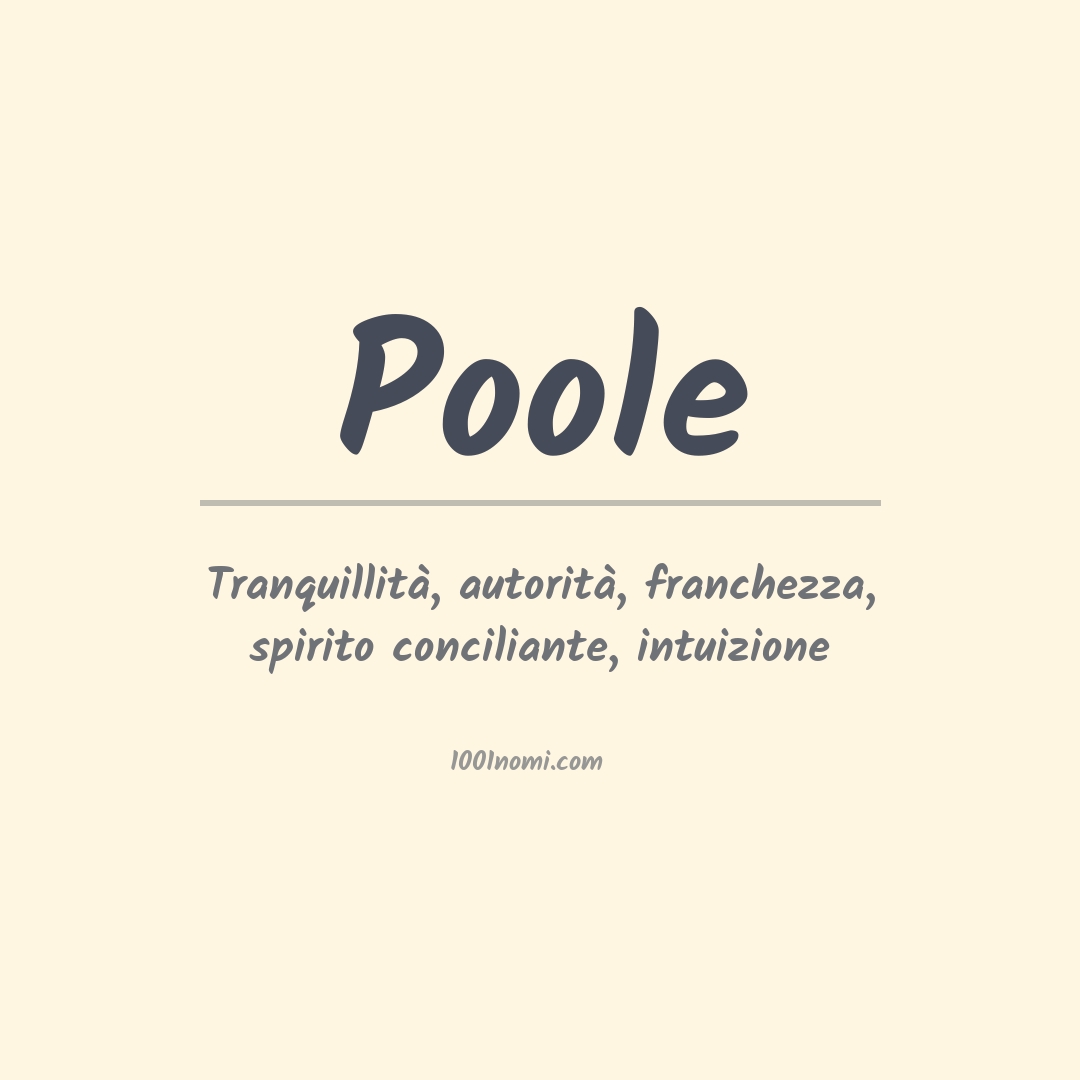 Significato del nome Poole