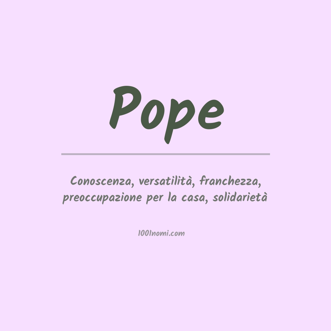 Significato del nome Pope