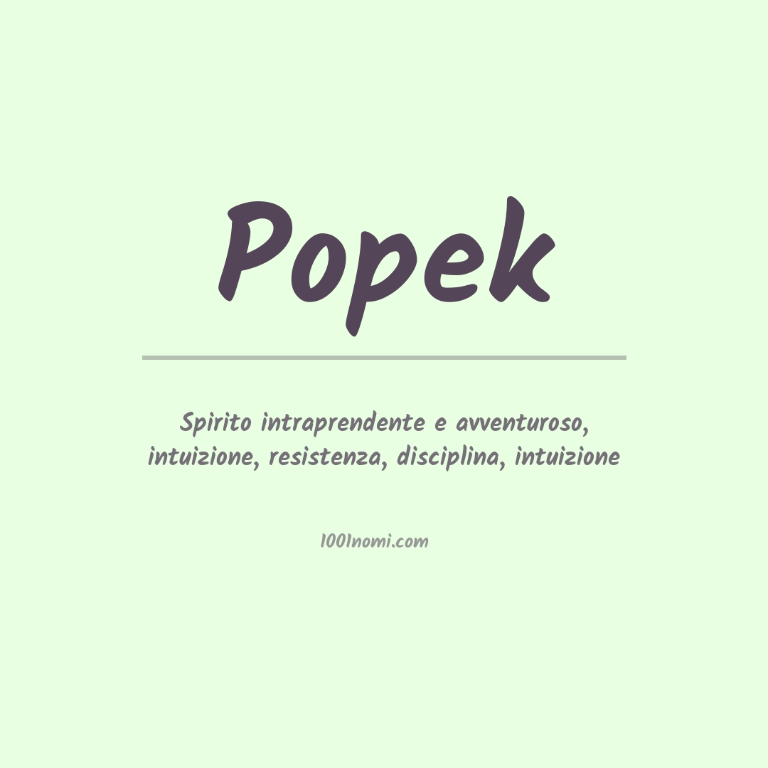 Significato del nome Popek