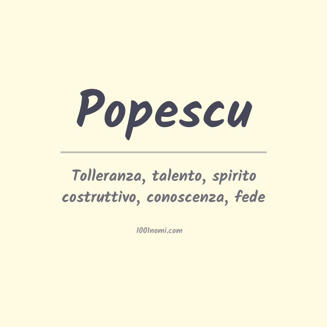 Significato del nome Popescu