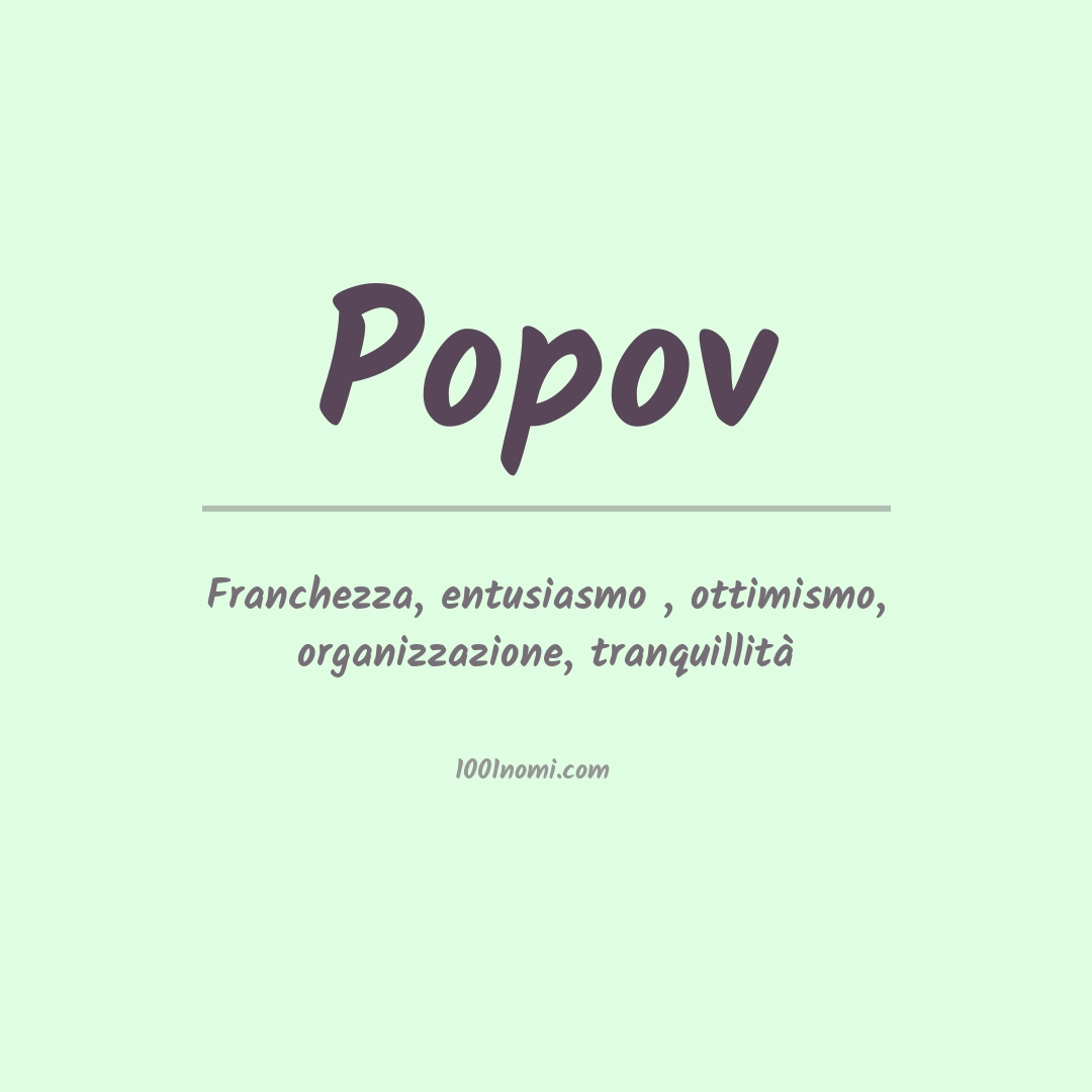 Significato del nome Popov