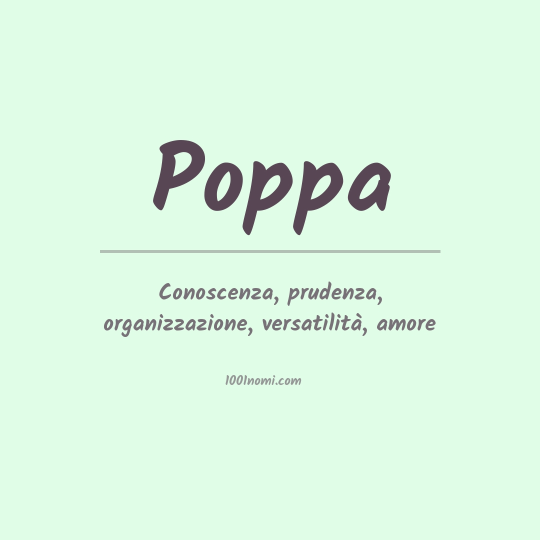 Significato del nome Poppa