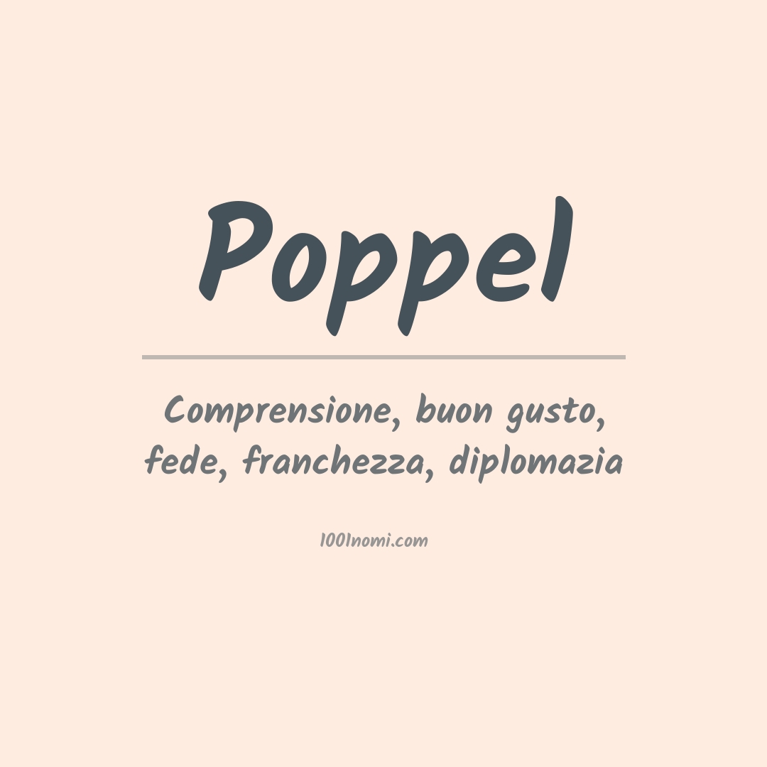 Significato del nome Poppel