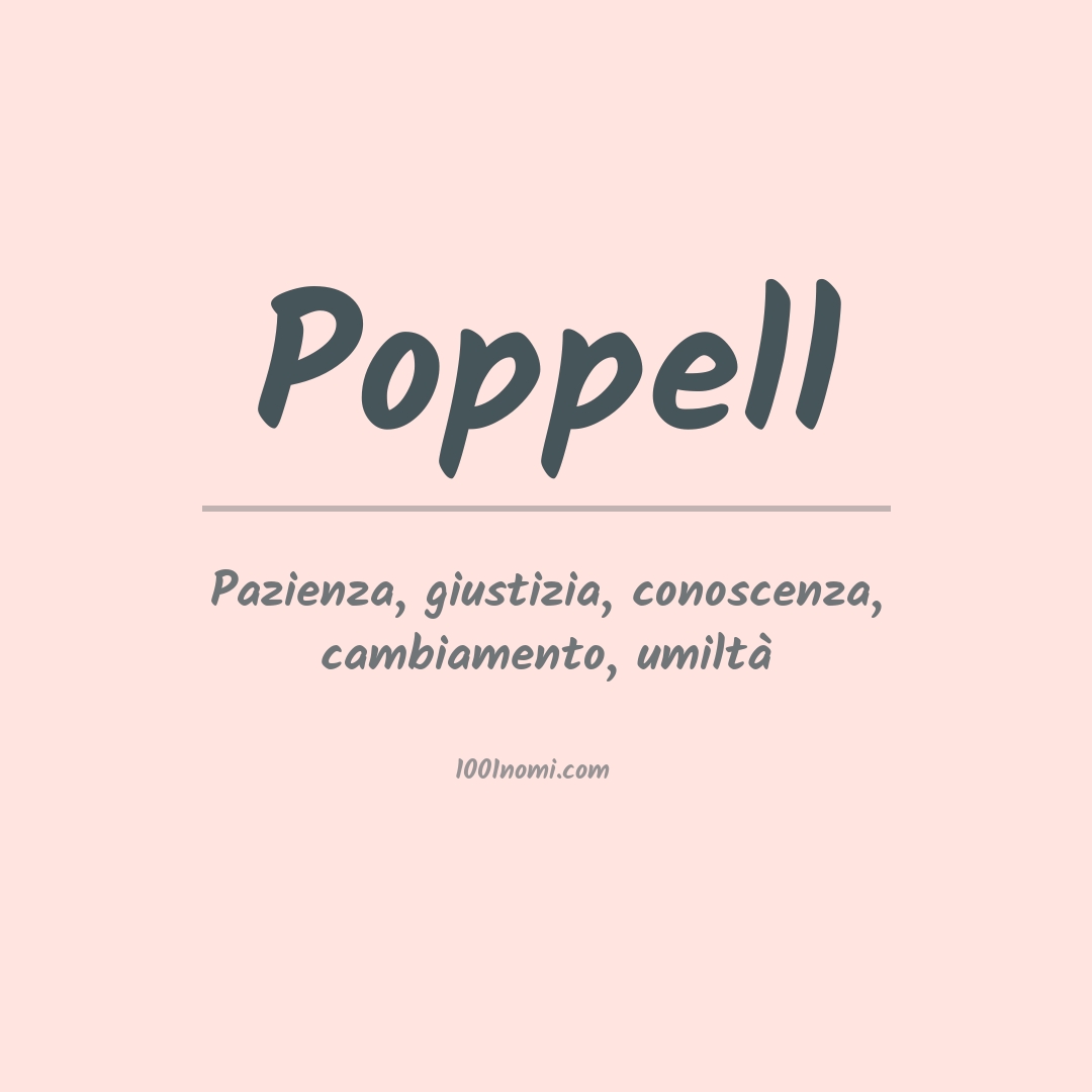 Significato del nome Poppell