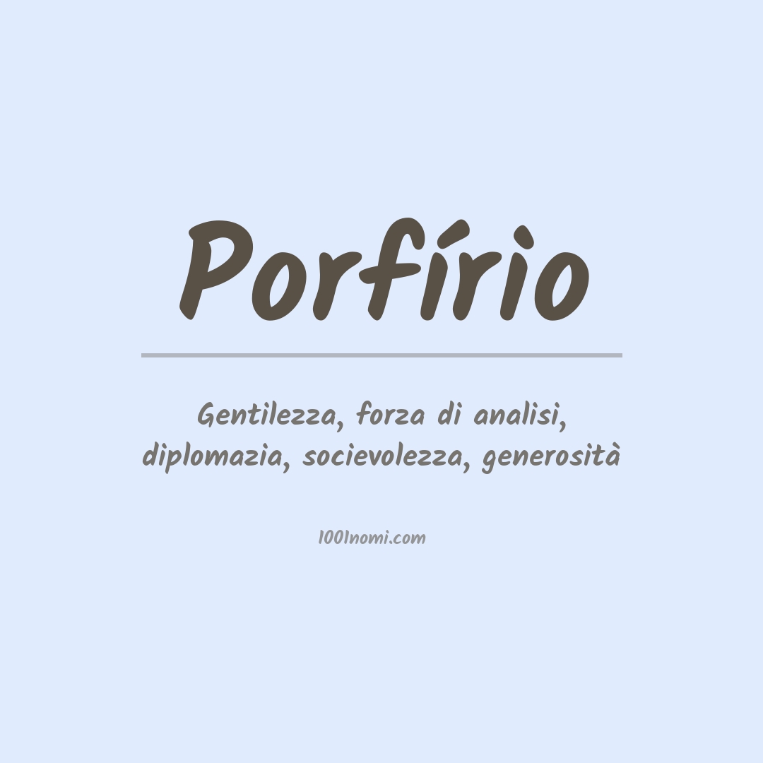 Significato del nome Porfírio