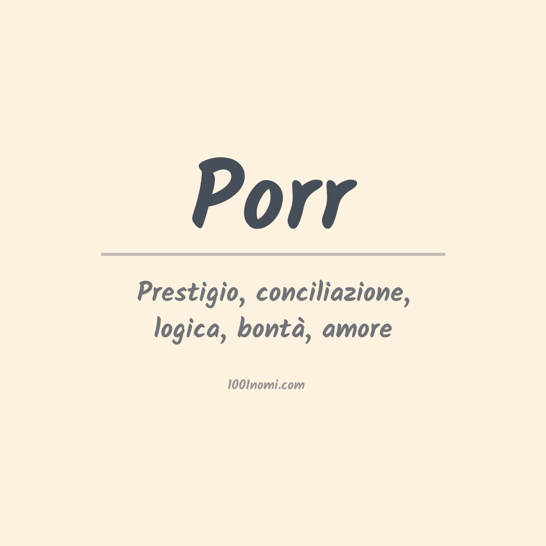 Significato del nome Porr