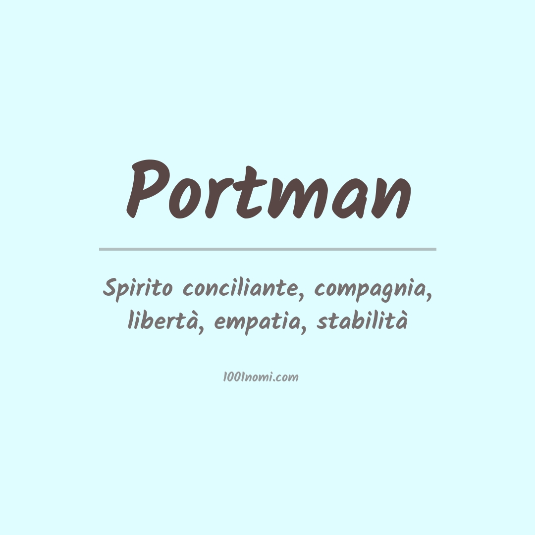 Significato del nome Portman