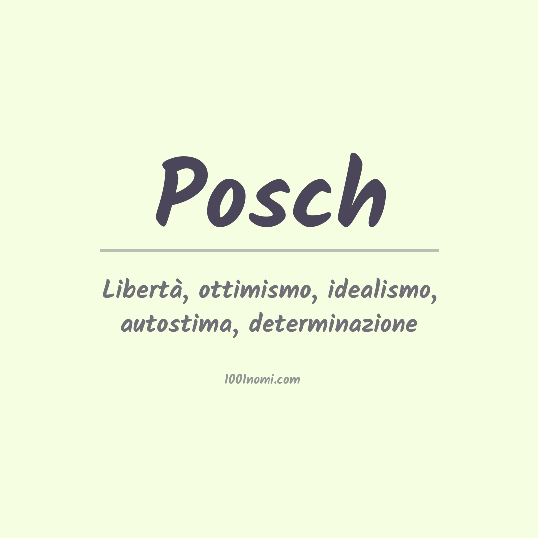 Significato del nome Posch