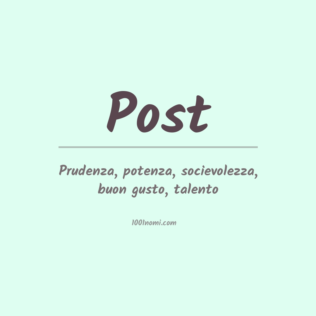 Significato del nome Post