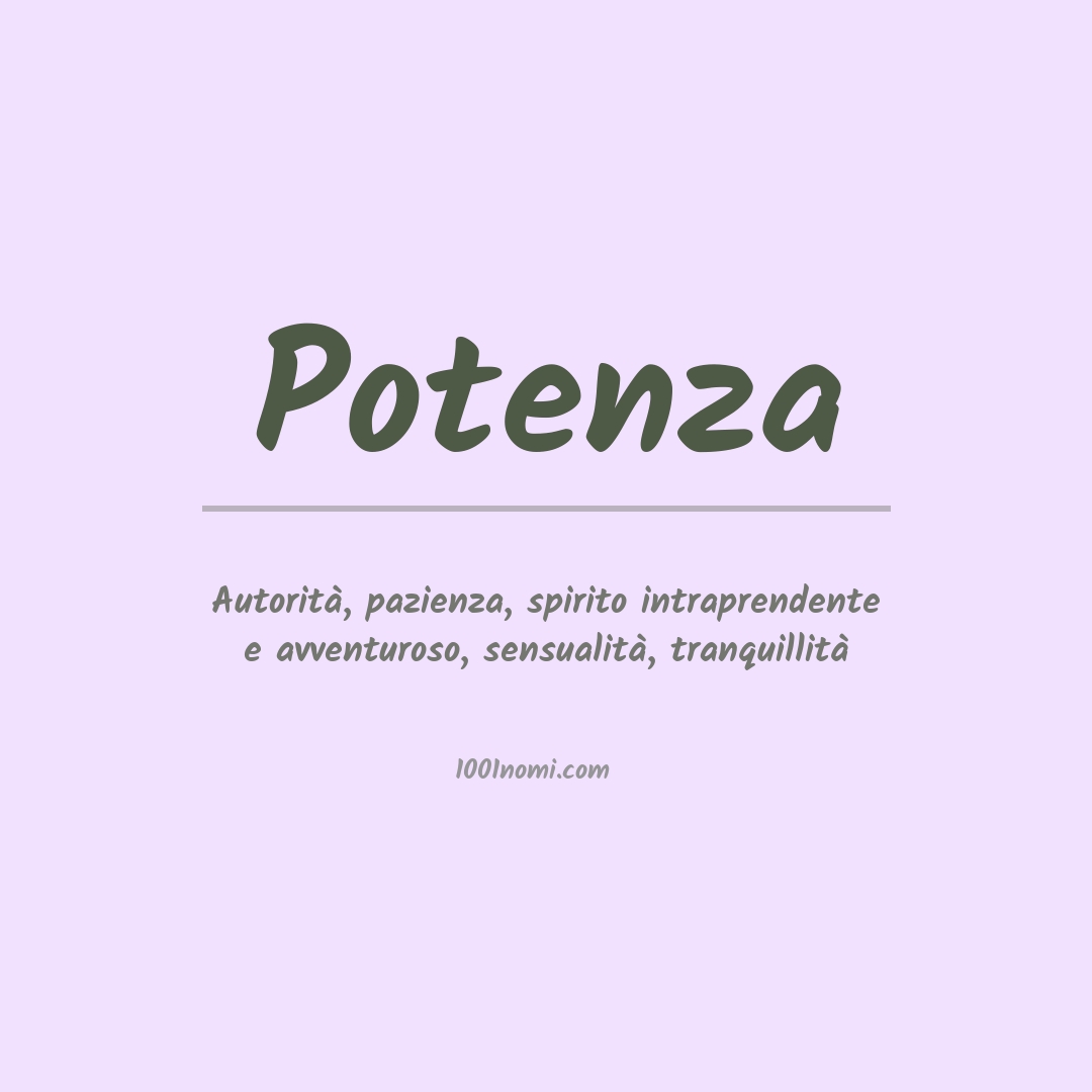 Significato del nome Potenza