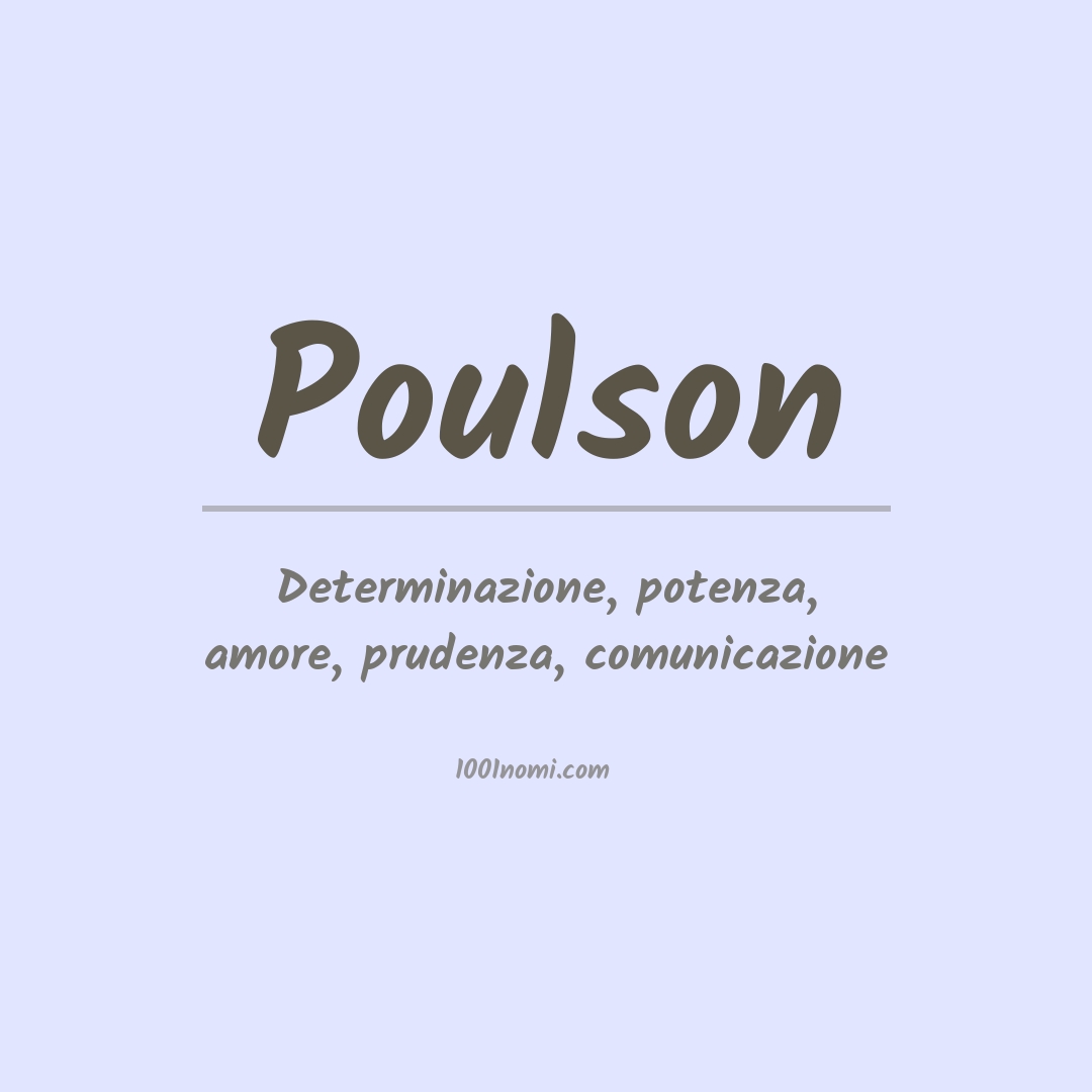 Significato del nome Poulson