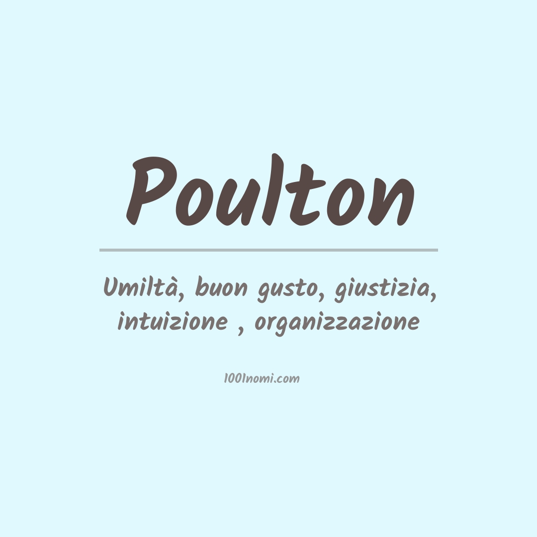 Significato del nome Poulton