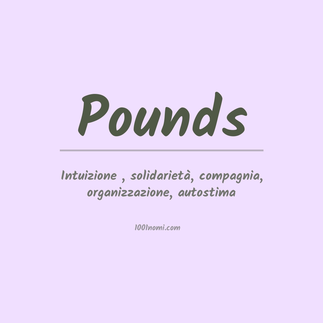Significato del nome Pounds Significato del nome Pounds