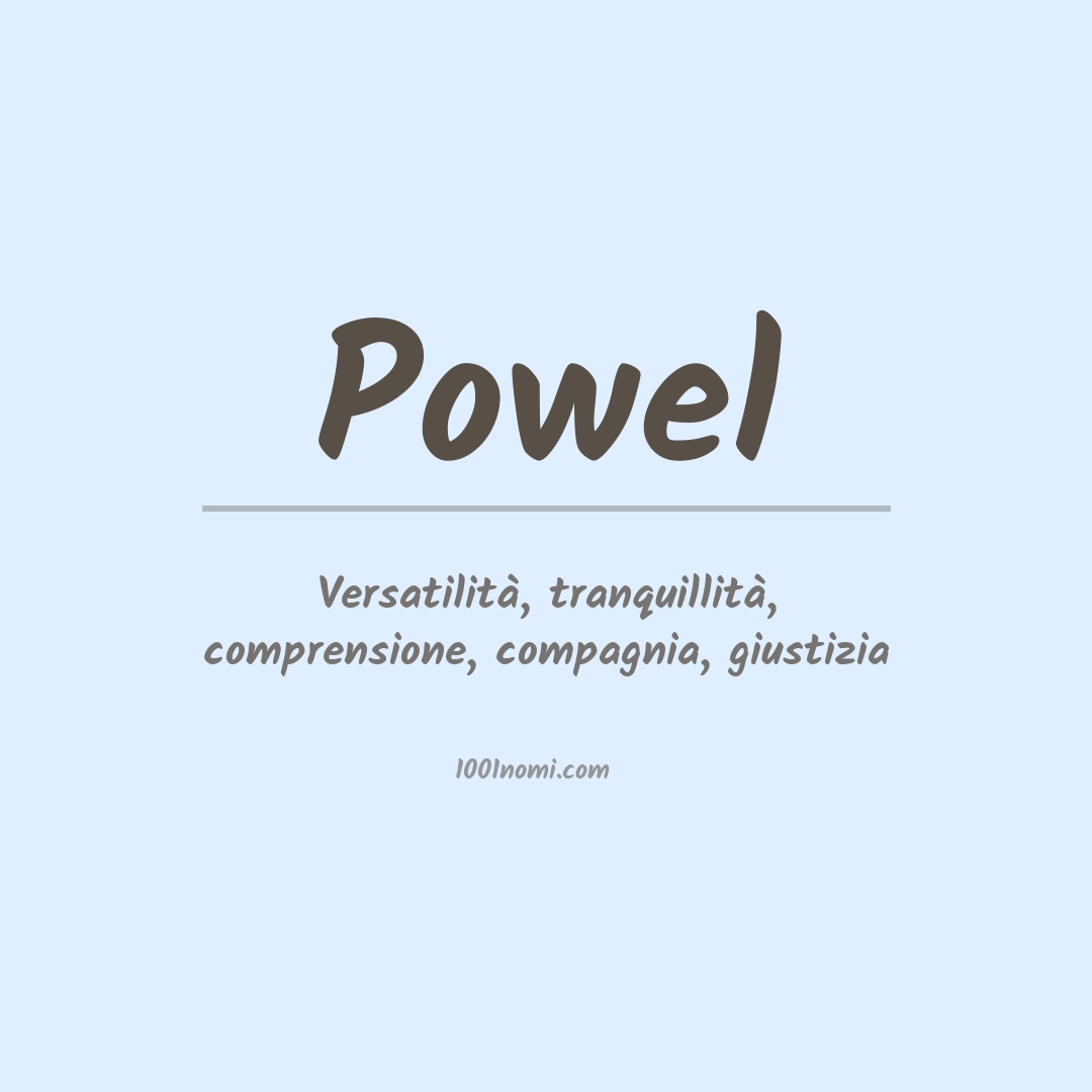 Significato del nome Powel