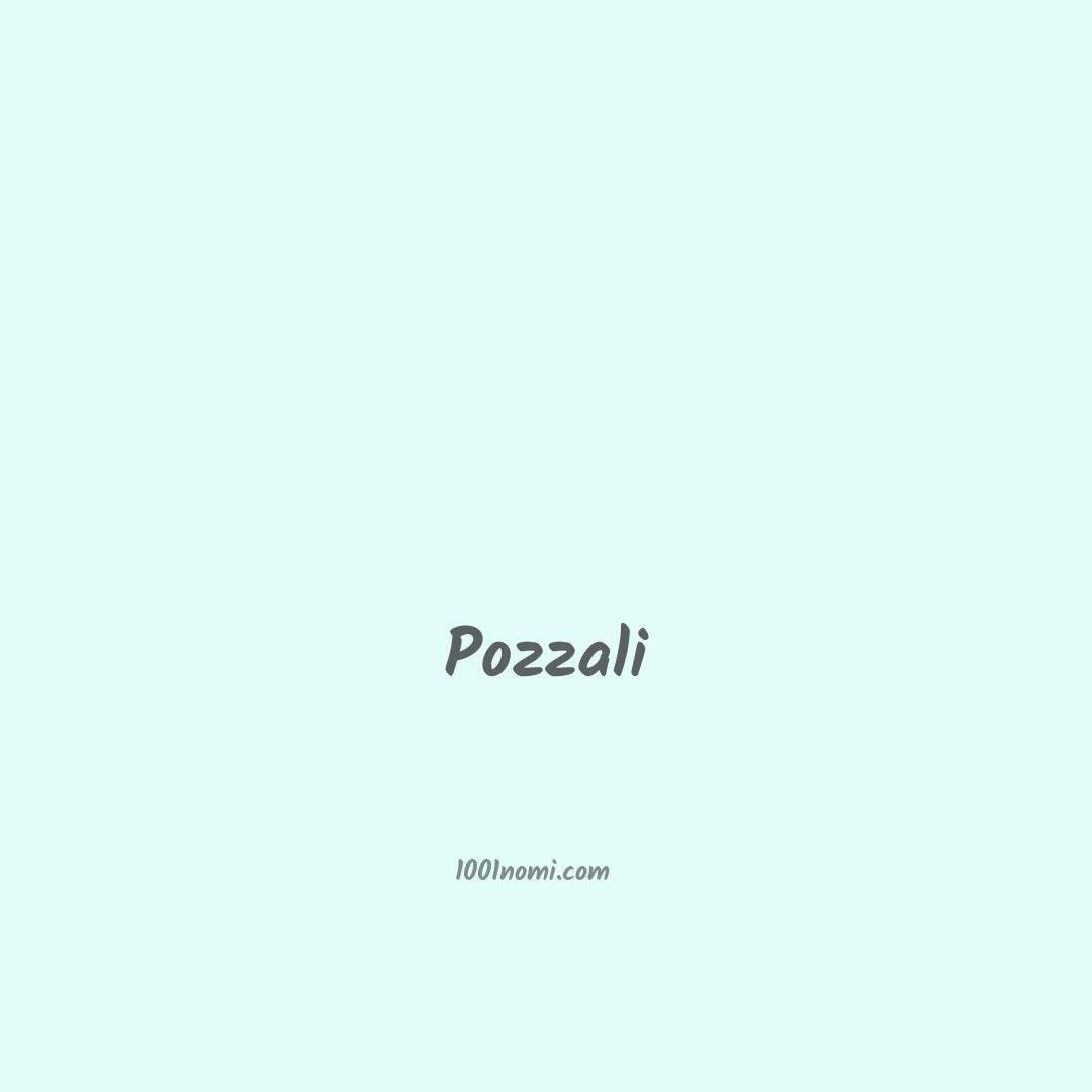 Pozzali in cinese