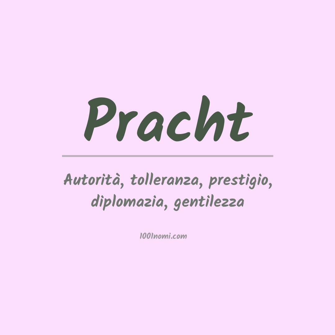 Significato del nome Pracht