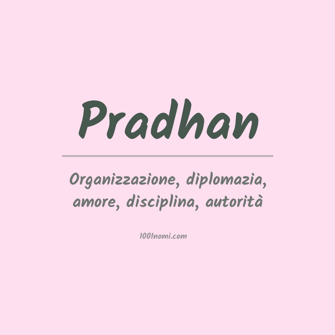 Significato del nome Pradhan