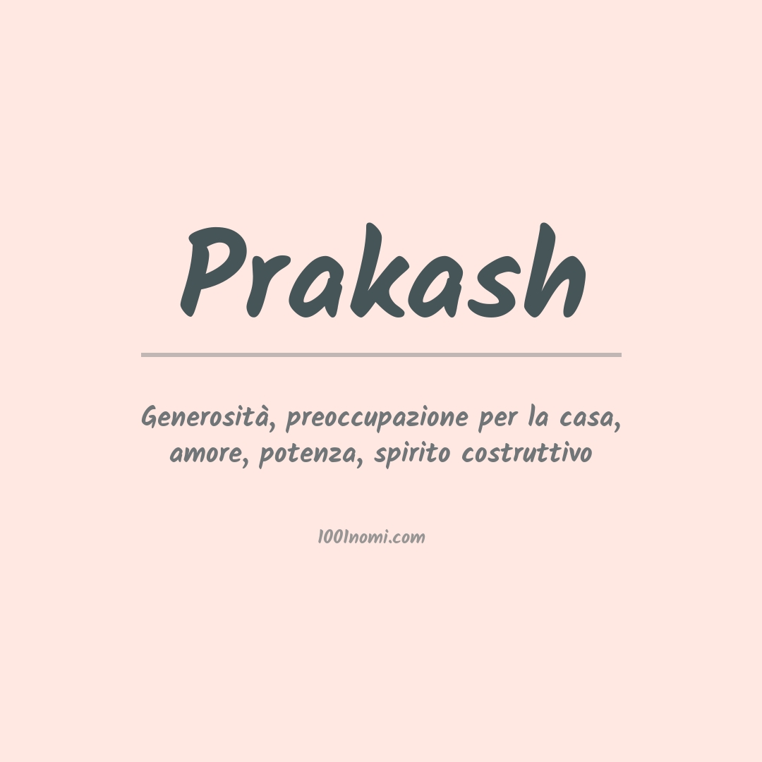 Significato del nome Prakash