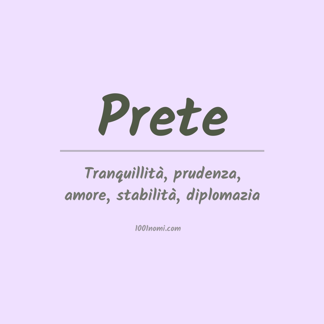 Significato del nome Prete