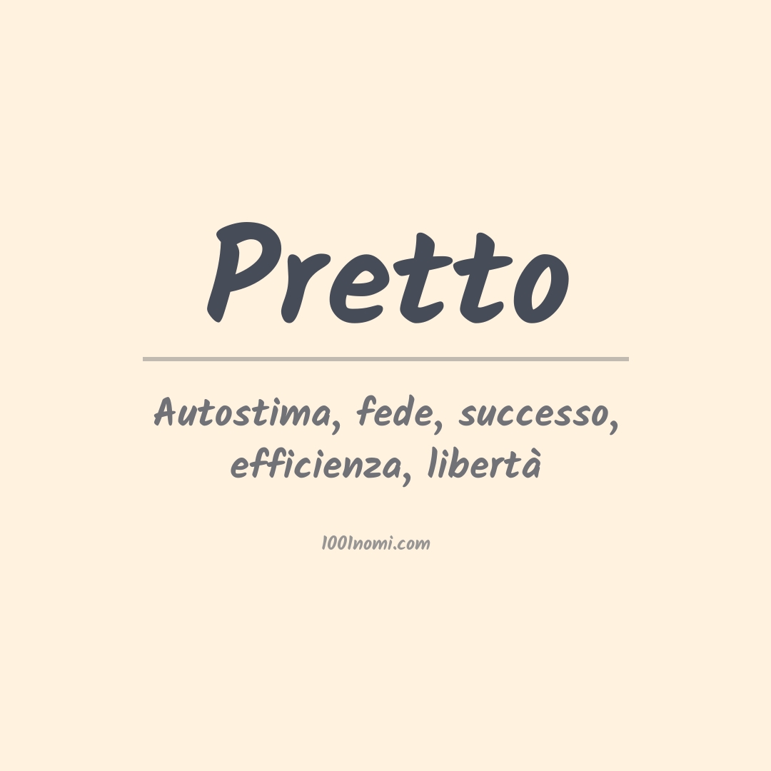 Significato del nome Pretto