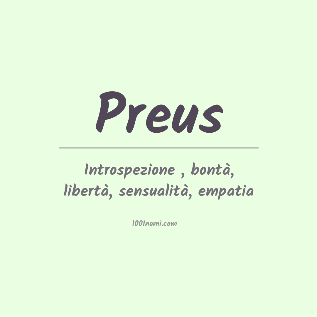 Significato del nome Preus