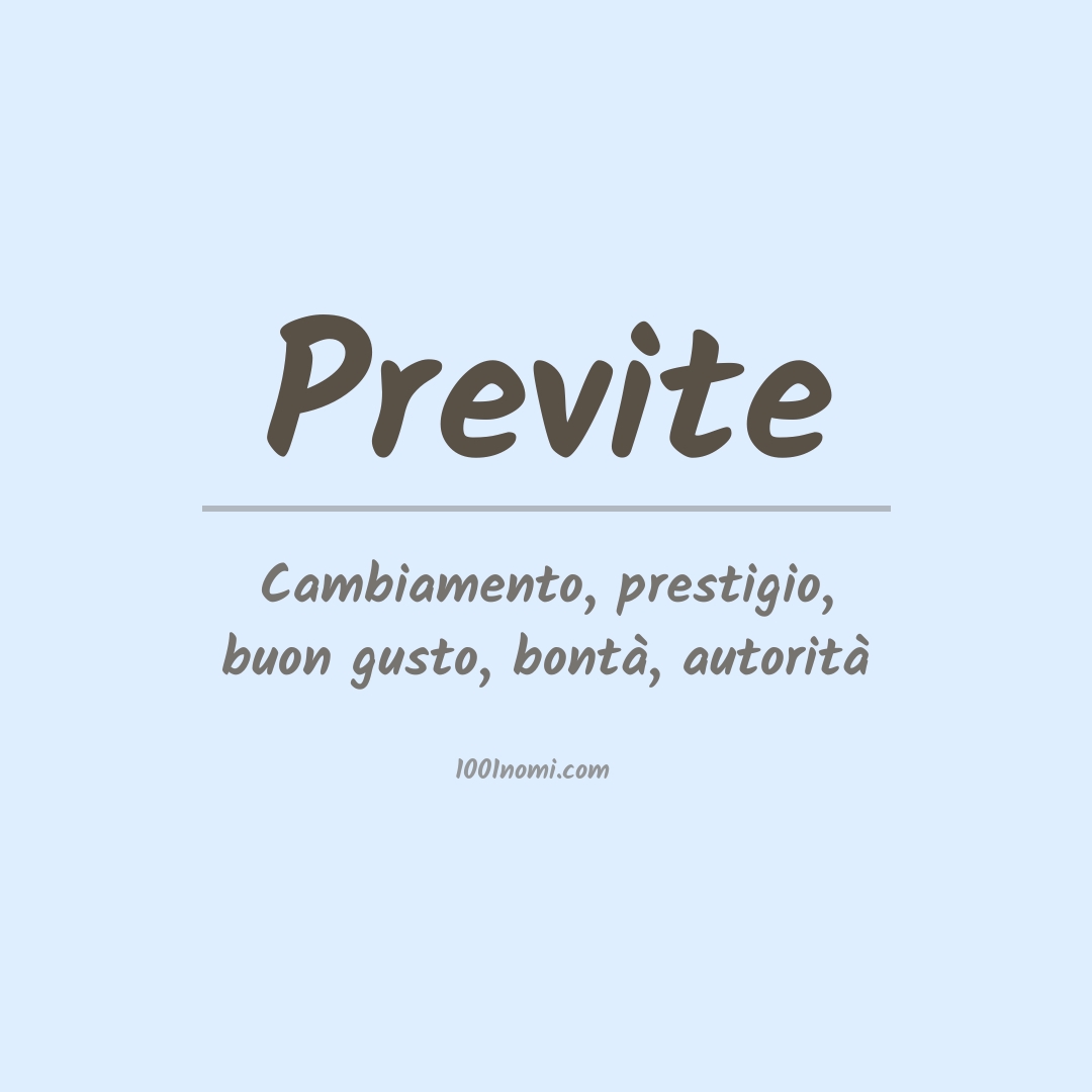 Significato del nome Previte