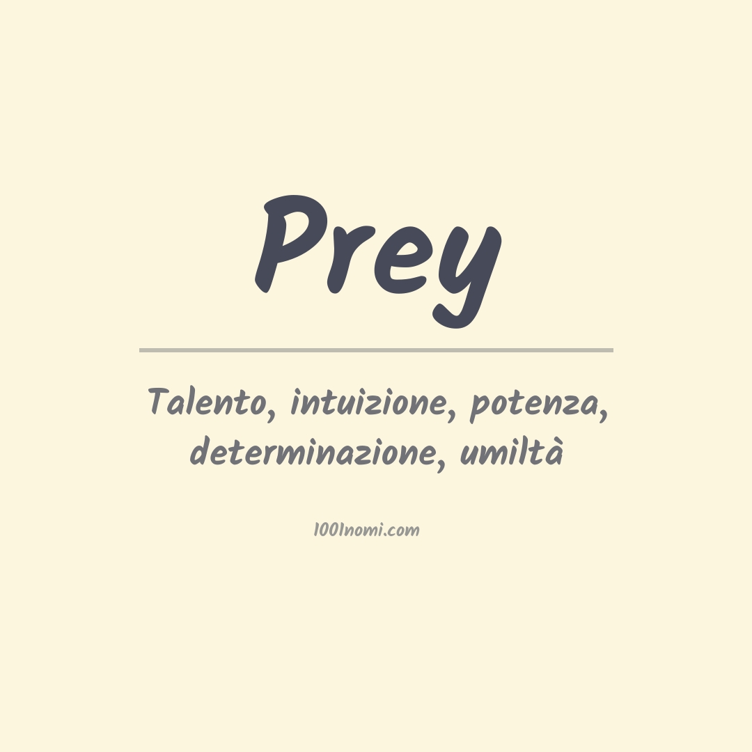 Significato del nome Prey