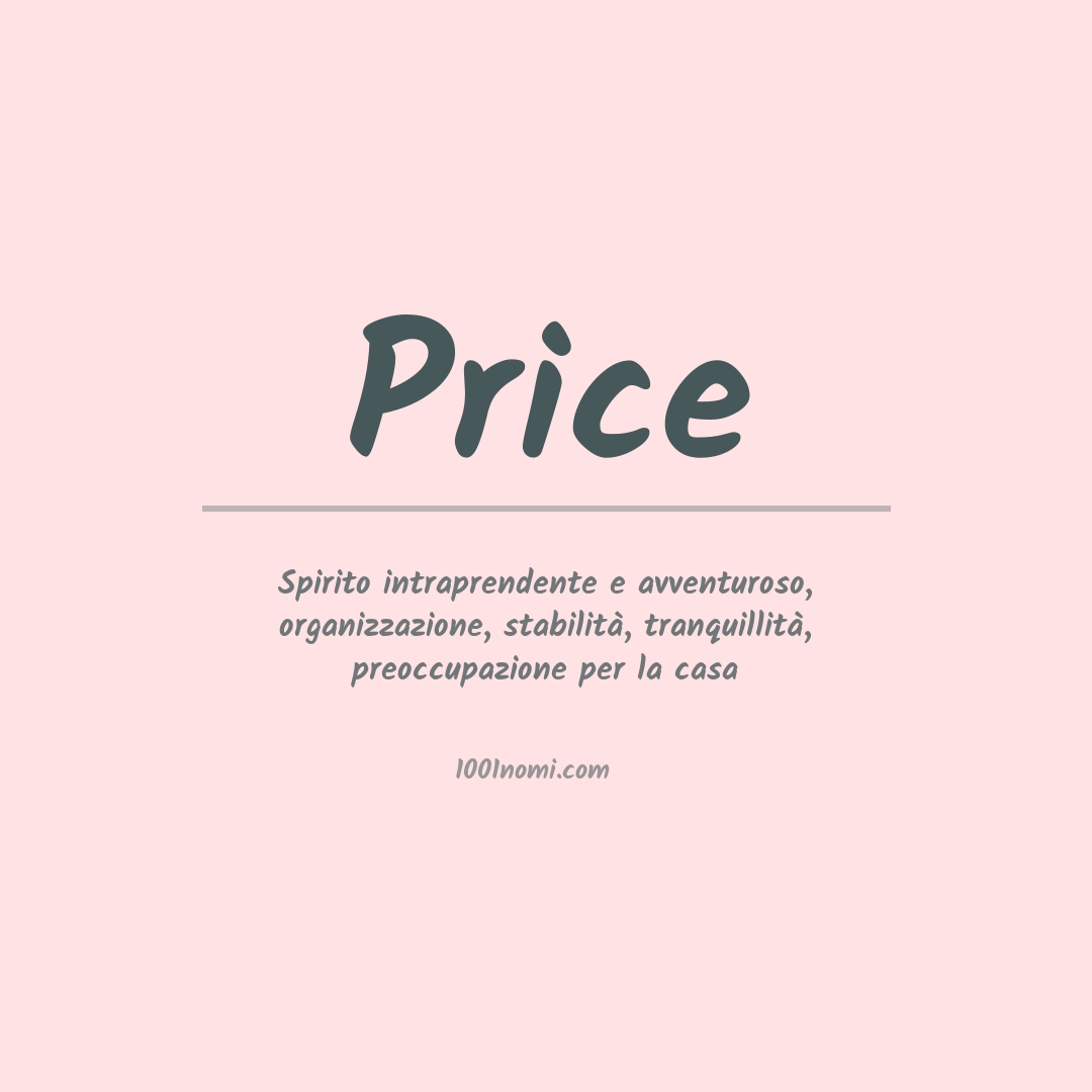 Significato del nome Price