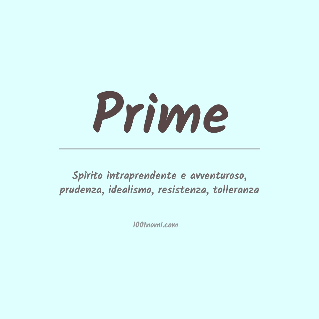 Significato del nome Prime