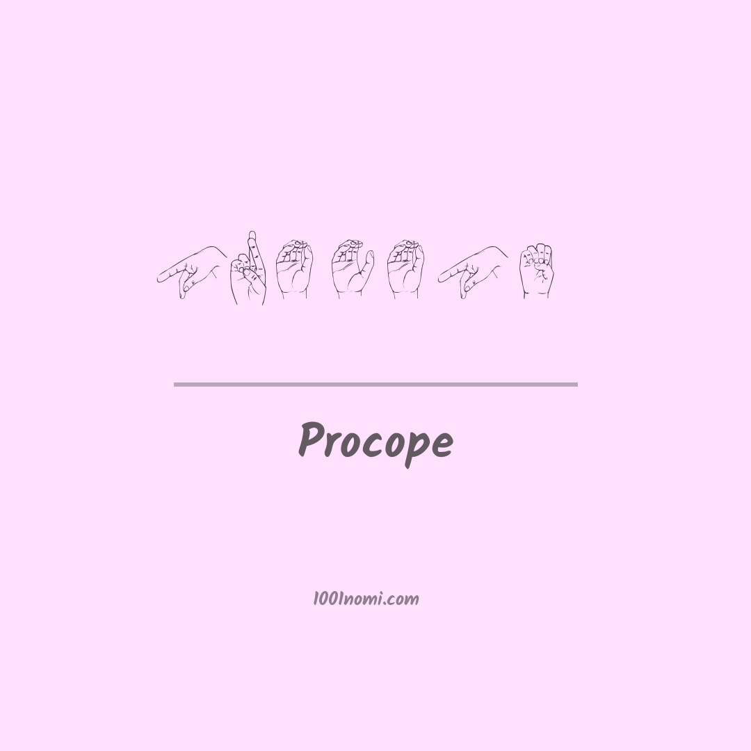Procope nella lingua dei segni Procope nella lingua dei segni