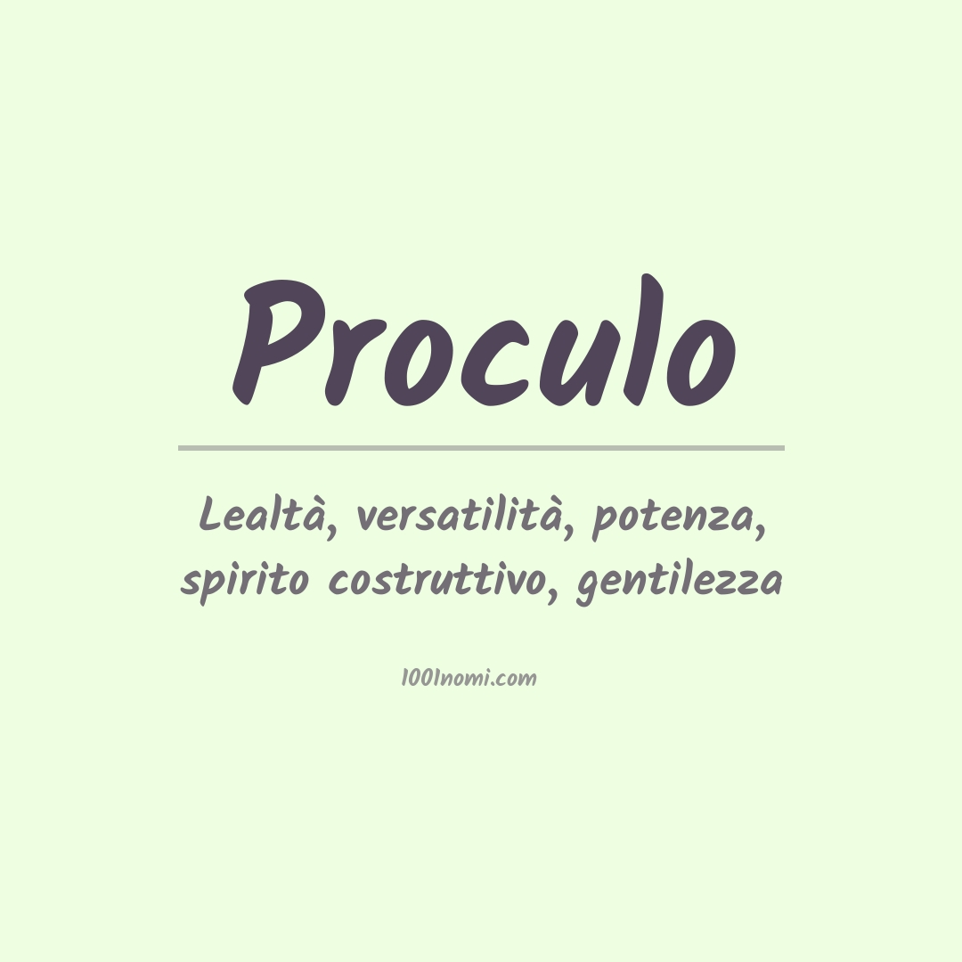 Significato del nome Proculo