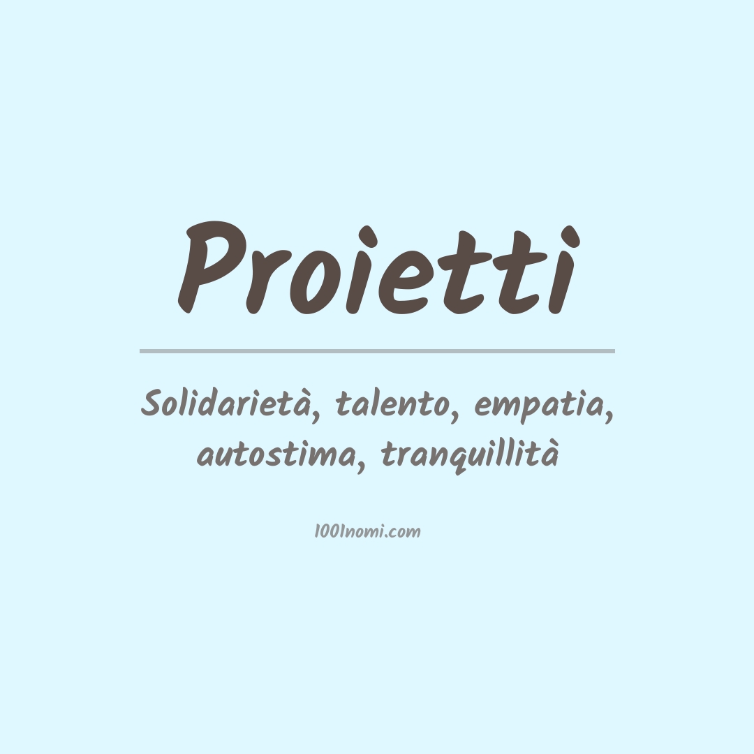 Significato del nome Proietti