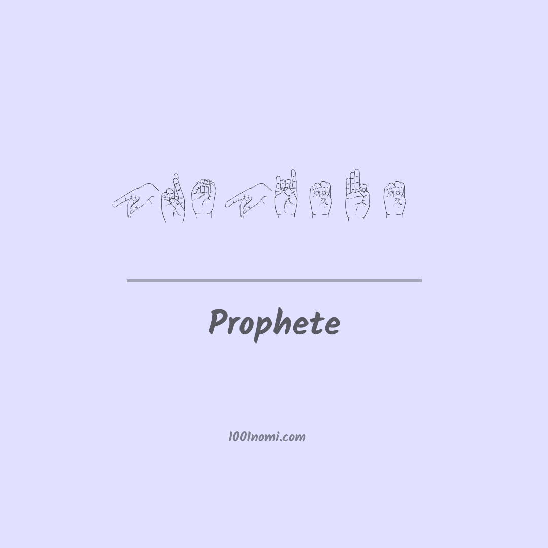 Prophete nella lingua dei segni