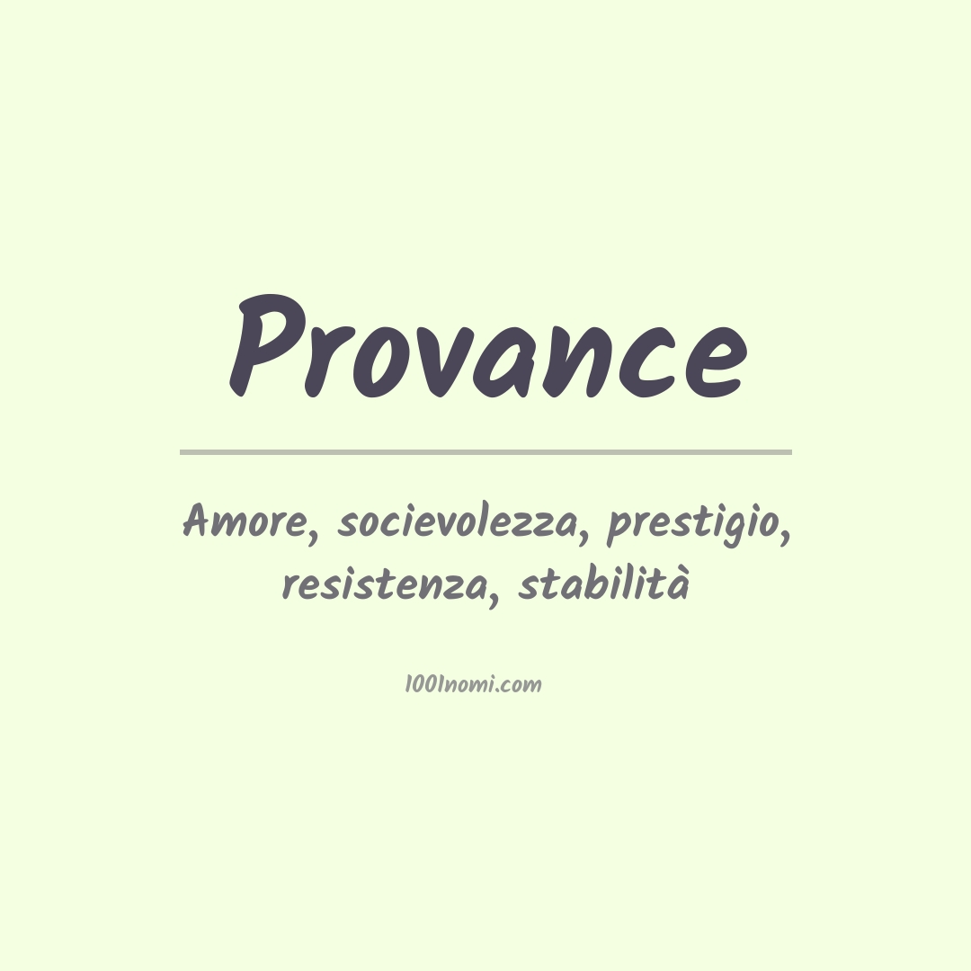 Significato del nome Provance