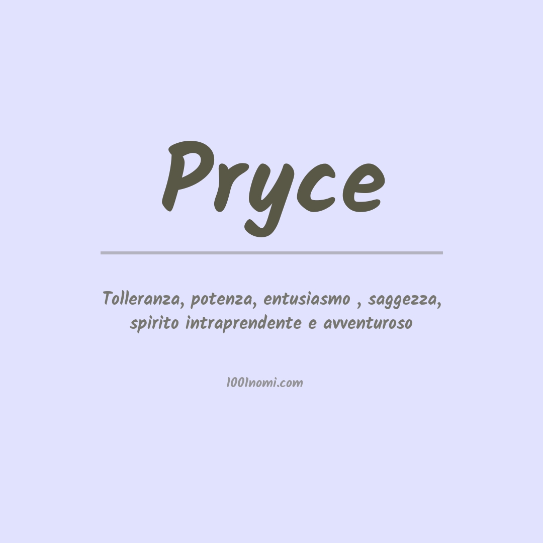 Significato del nome Pryce