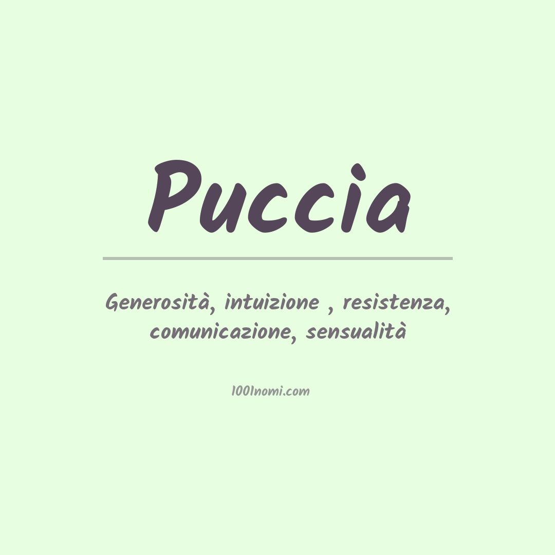 Significato del nome Puccia