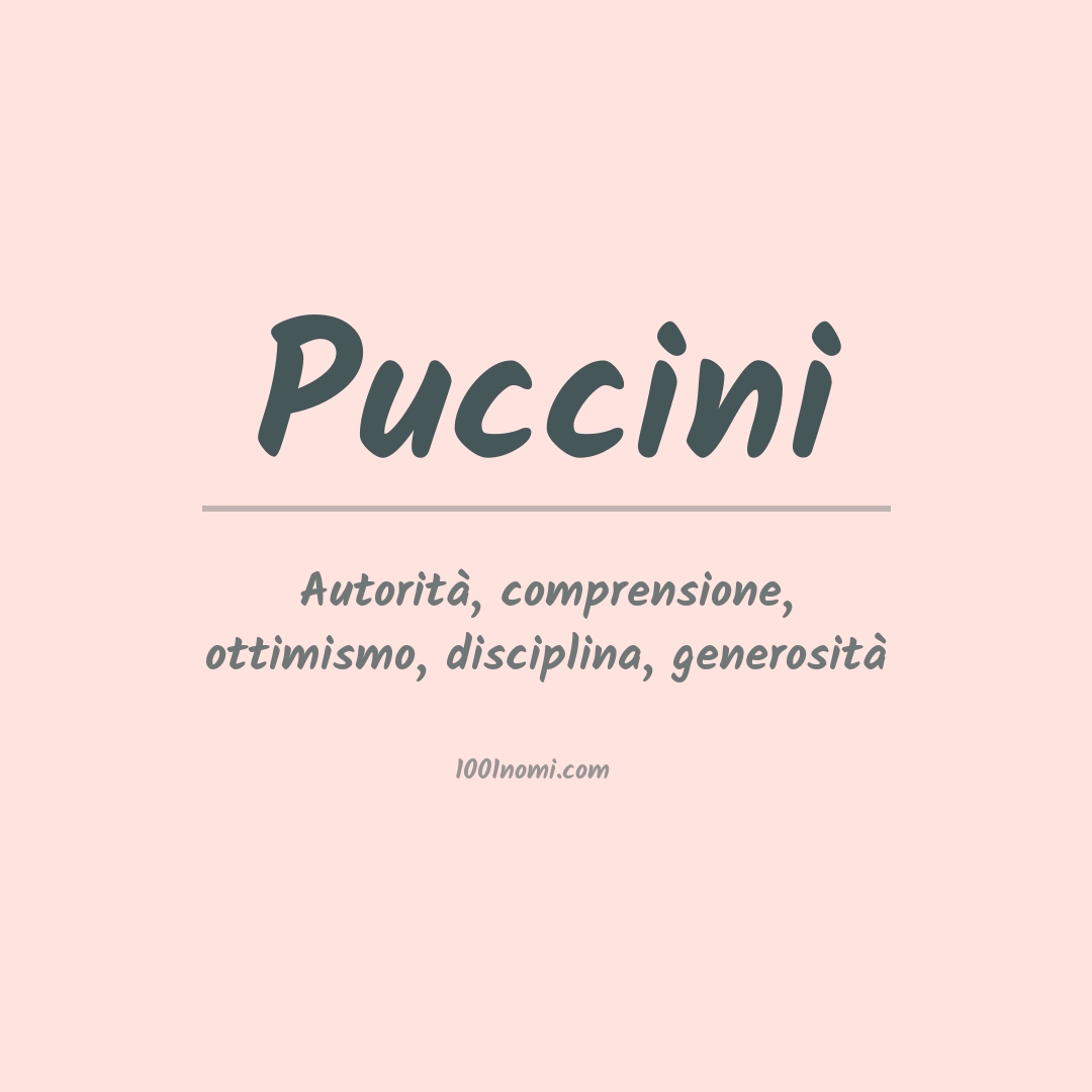 Significato del nome Puccini