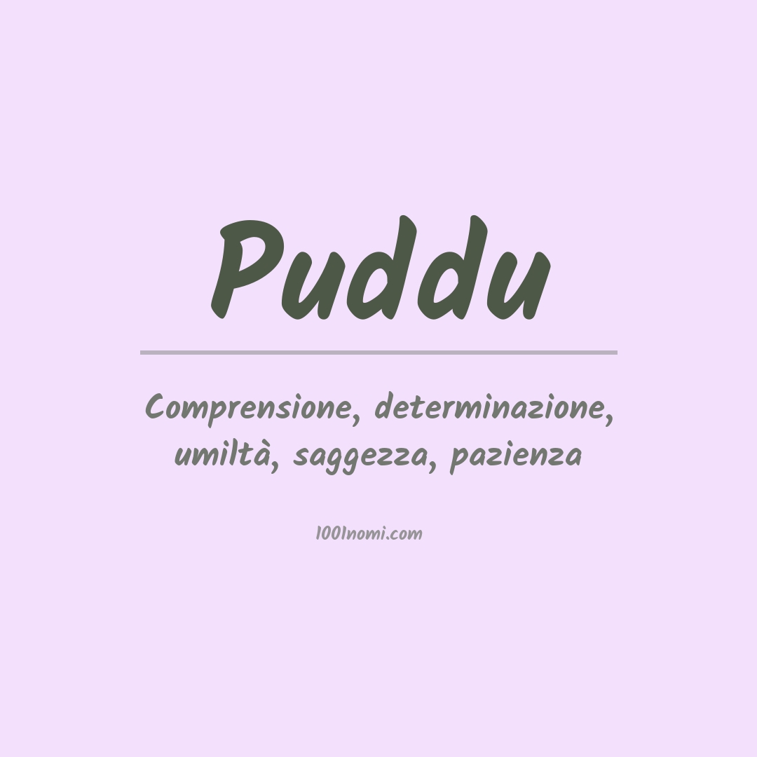 Significato del nome Puddu Significato del nome Puddu