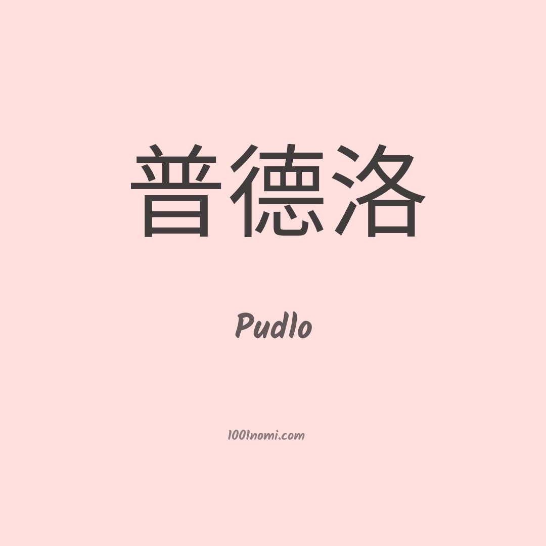 Pudlo in cinese